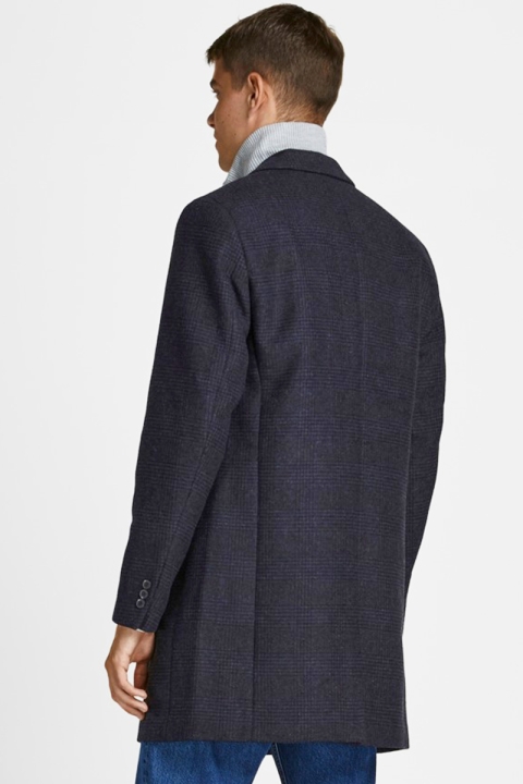 Jack & Jones JJEMOULDER WOOL COAT SN Dark Grey CHECK