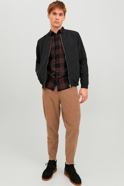 Jack & Jones Gingham Twill Shirt L/S Seal Brown