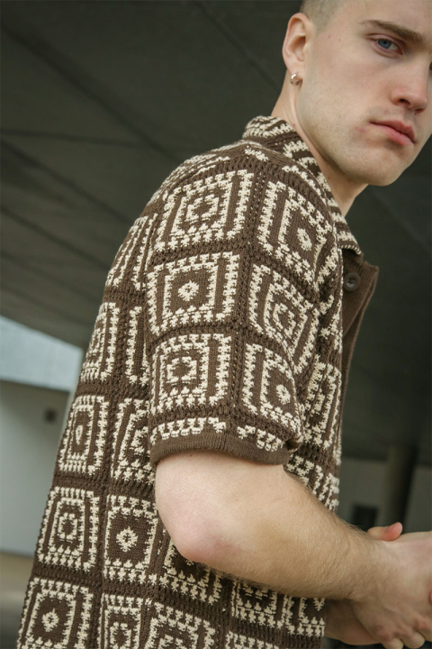ONLY & SONS Bart Relaxed Fit SS Knit Shirt Demitasse