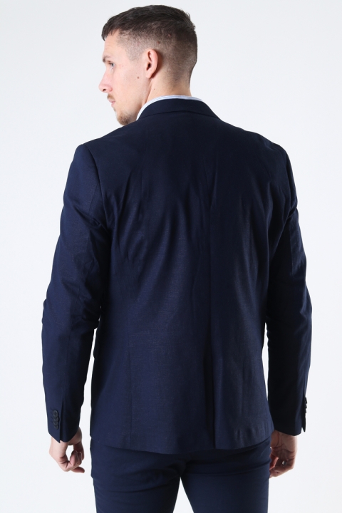 Clean Cut Copenhagen Cotton Linen Blazer Navy