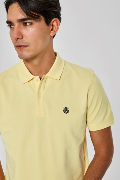 Selected Aro S/S Embroidery Polo Skjorta W Noos Mellow Yellow