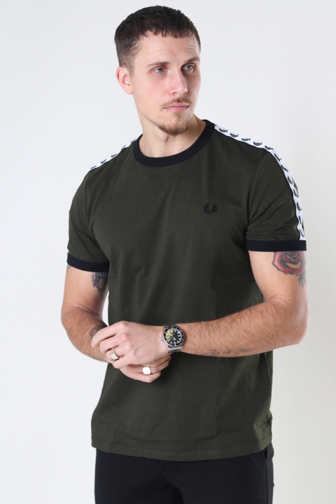 Fred Perry TAPED RingaER T-SHIRT 601 HUNTING GREEN