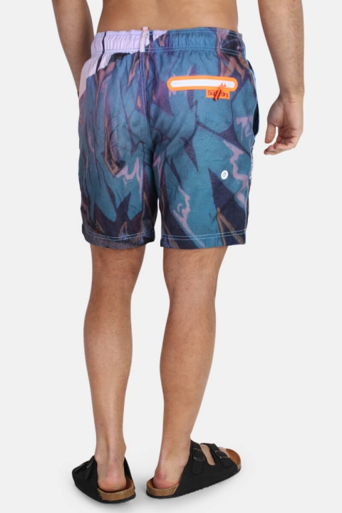 Super Dry Premium Neo Photo Swim Shorts Graffiti Wall