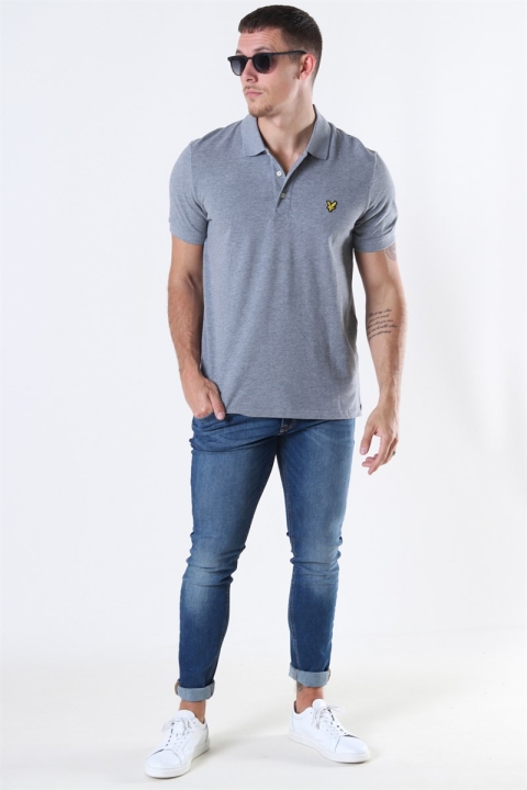 Lyle & Scott Plain Polo Mid Grey Marl