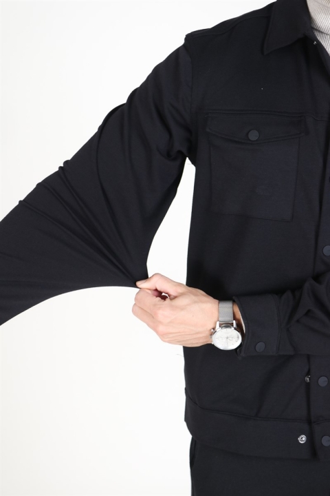 Only & Sons Comfort Stretch Overshirt Black