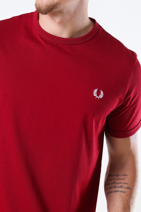 Fred Perry Ringaer T-Shirt Rosso