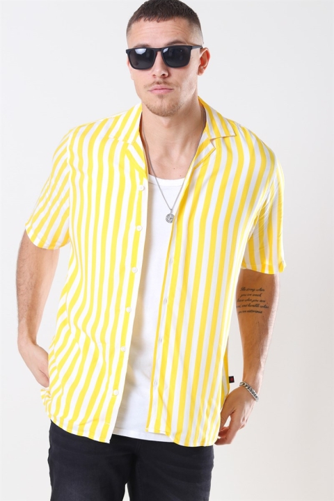 Denim Project El S/S Cuba Skjorta Yellow/White