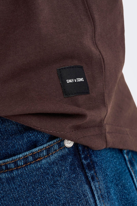 Only & Sons MATT LONGY SS TEE Seal Brown