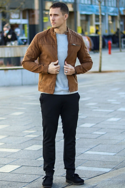 Jack & Jones ROCKY JACKET NOOS Cognac Fake suede