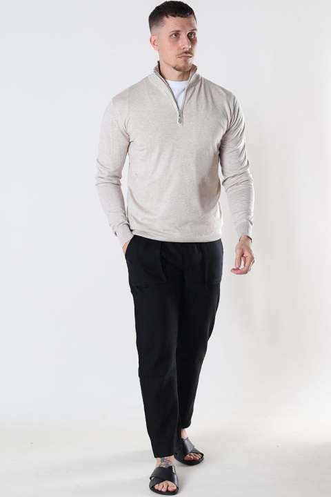 JEFF FRANKIE HALF ZIP KNIT Beige