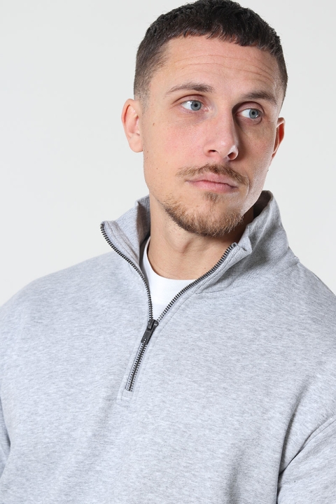 Jack & Jones Bradley Sweat Half Zip Light Grey Melange