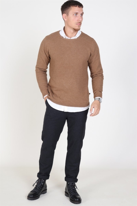 Clean Cut Aberdeen Crew Neck Sticka Warm Sand Melange