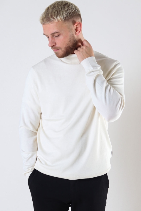 ONLY & SONS ONSWYLER LIFE REG ROLL NECK KNIT NOOS Star White