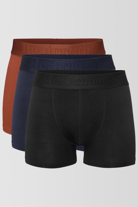 Resteröds Bambu 3-Pack Gunnar Boxershorts Orange/Blue/Black