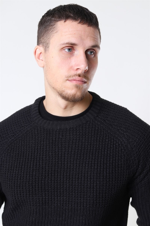 Only & Sons Kelvin 5 Struc Crew Neck Sticka Black