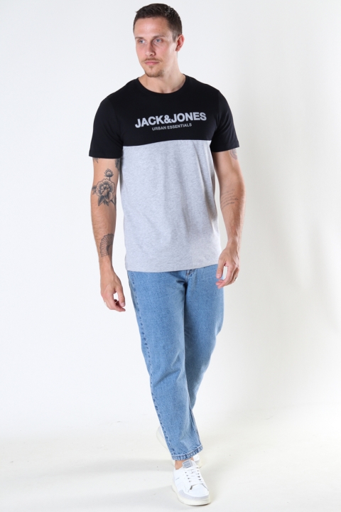 Jack & Jones JJEURBAN BLOCKING TEE SS O-NECK NOOS Black White-Griffen Print/Slim Fit