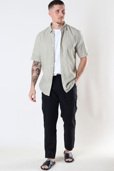 ONLY & SONS ONSCAIDEN SS SOLID LINEN SHIRT Oil Green