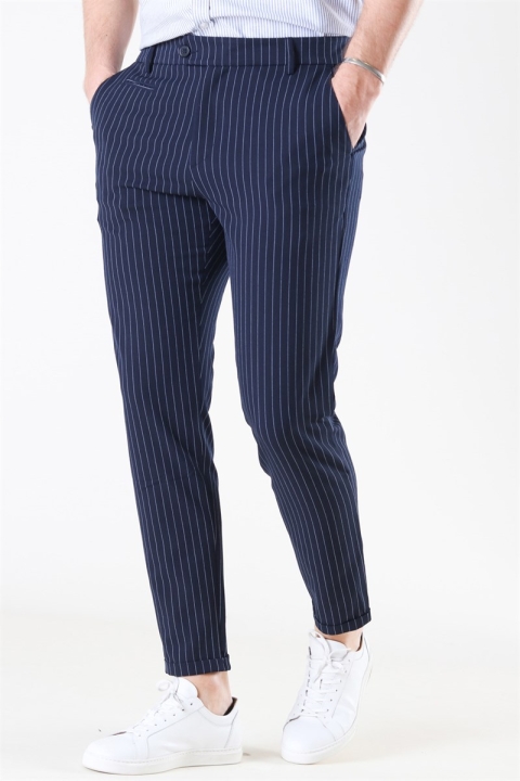 Les Deux Como Light Pinstripe Kostym Pants D.Navy/Provincial blue