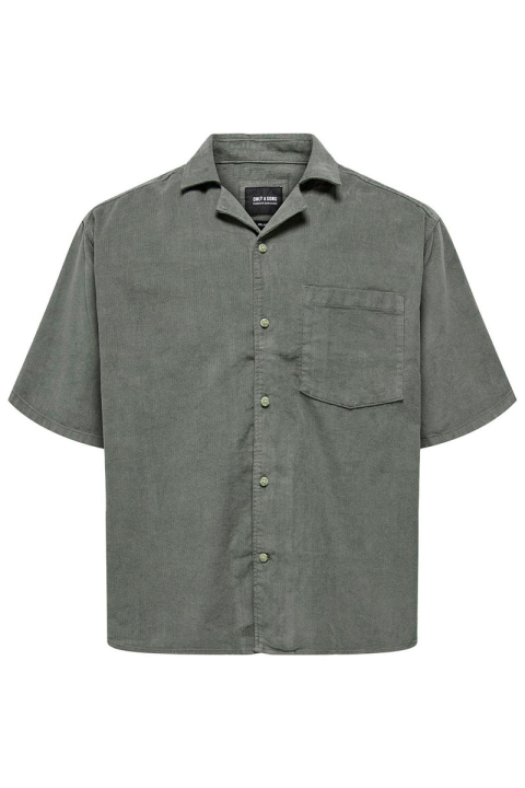 ONLY & SONS Alfi Relax Cord SS Shirt Castor Gray