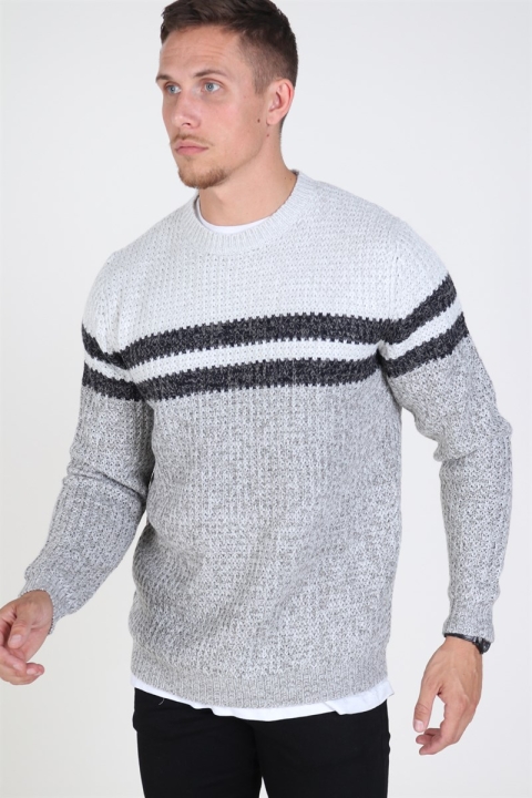 Only & Sons Lazlo Blocked Crew Neck Sticka Cloud Dancer