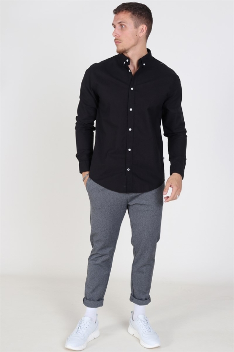 Kronstadt Johan Oxford Washed Skjorta Black