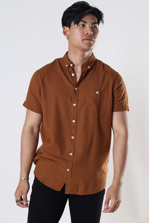 Kronstadt Johan Linen S/S shirt Tobacco