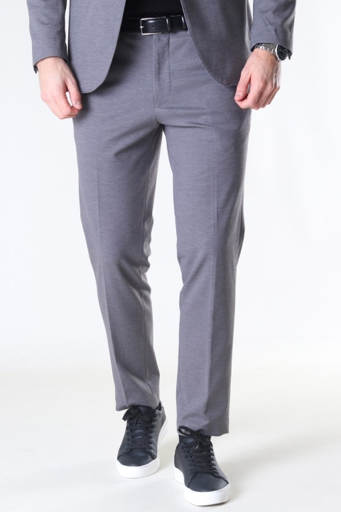 Selected Slim Jim Flex Byxor Light Grey Melange