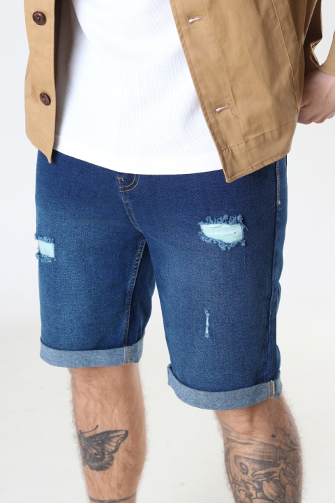 Denim Project Mr Orange Denim Shorts Dark Blue destroy