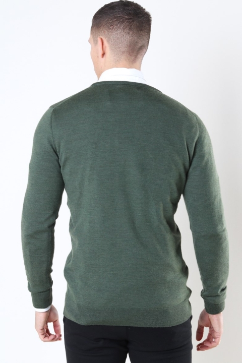 Clean Cut Copenhagen Merino Wool Crew Sticka Army Melange