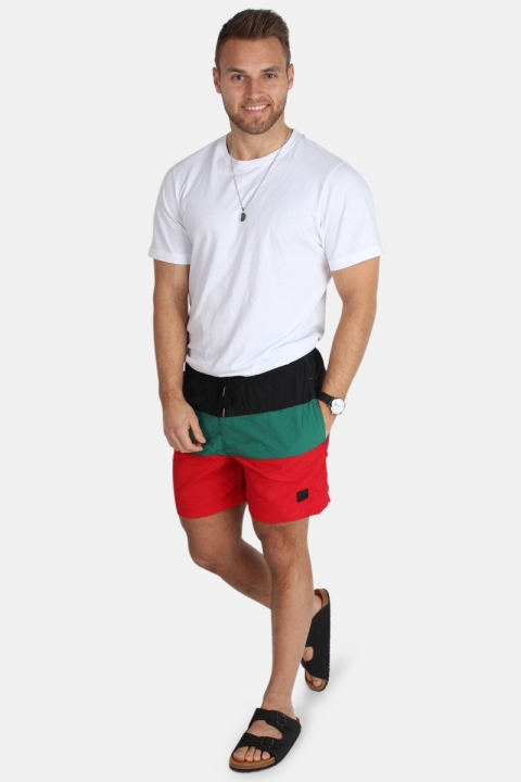 Urban Classics Color Block Badbyxor Firered/Black/Green