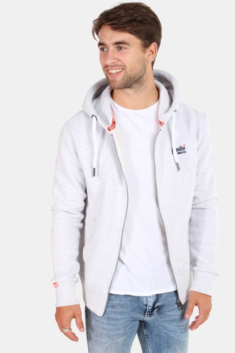 Superdry Orange Label Zip Hoodie Ice Marl