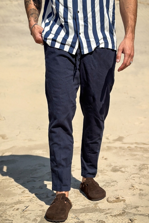 ONLY & SONS Linus Linen Pants  Dark Navy