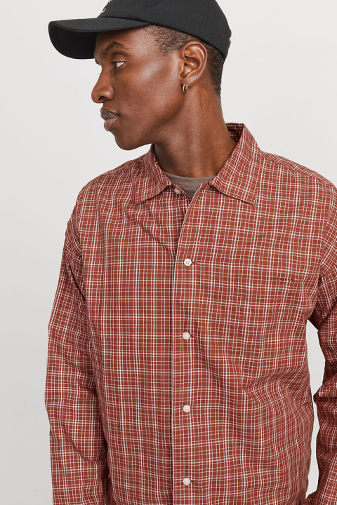 Jack & Jones Austin Loose Fit Check Shirt Arabian Spice