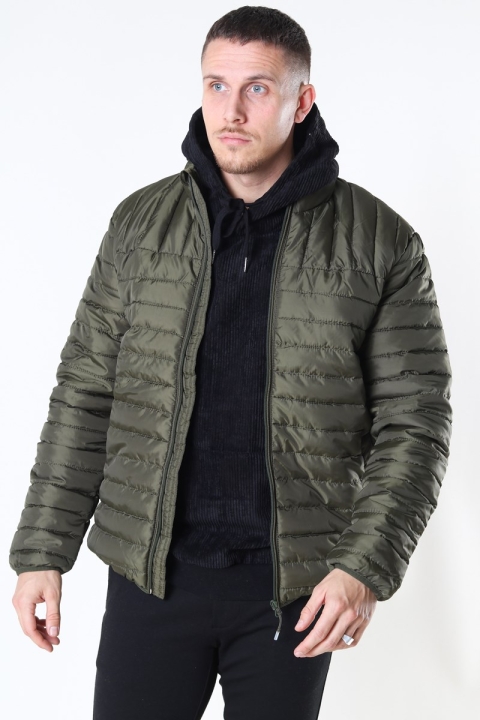 Only & Sons Paul Quilted Highneck Jacka Olive Night