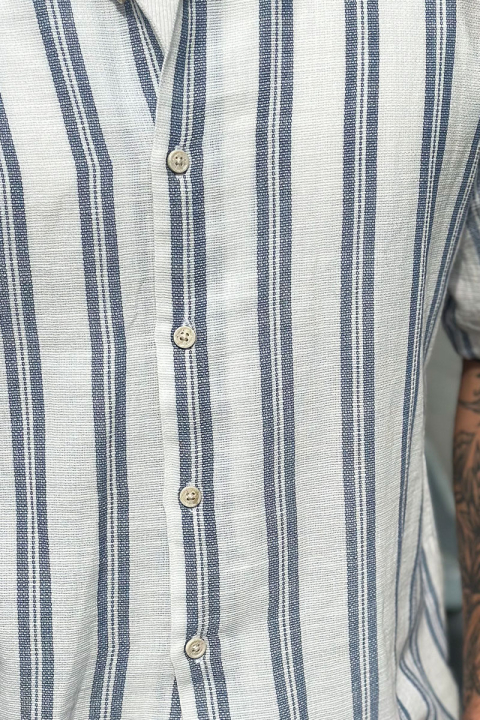 Jack & Jones Enzo Stripe Resort Shirt SS White