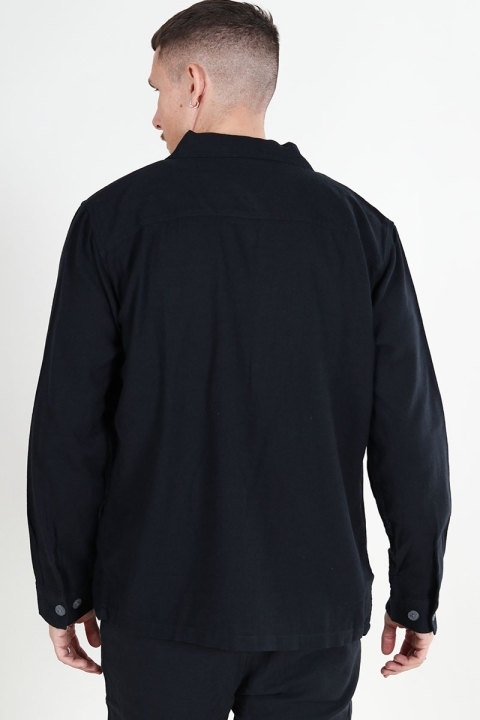 Selected SLHBRODY-LINEN OVERSHIRT LS Black