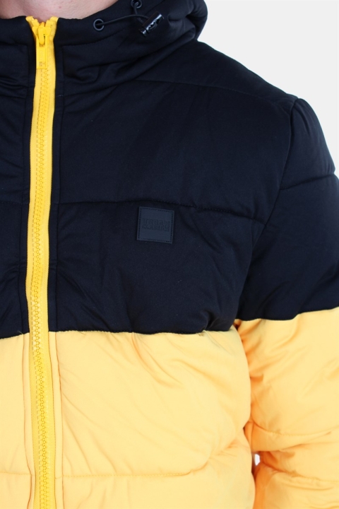 Urban Classics Hooded 2-Tone Puffer Jacka Chrome Yellow/Black