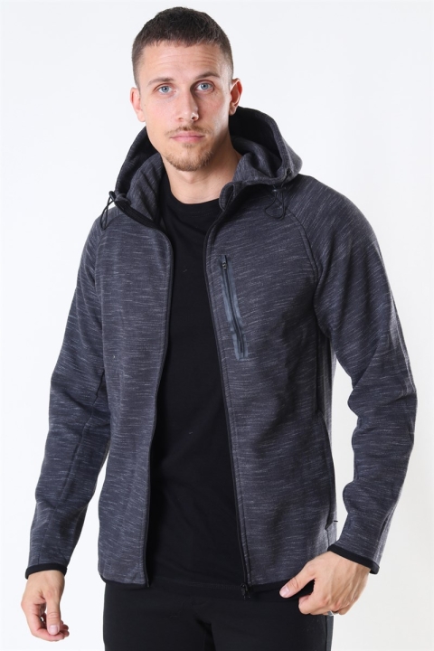 Jack & Jones Sport Sweat Zip Hood Dark Grey Melange