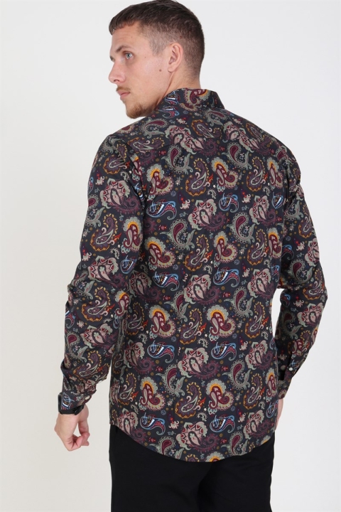 Only & Sons Frederik L/S Paisley Stretch Skjorta Phantom