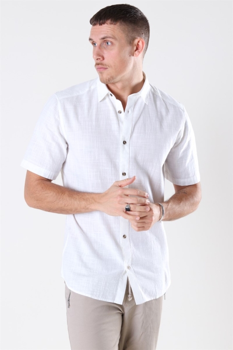 Only & Sons Slub SS Linen Look Skjorta White