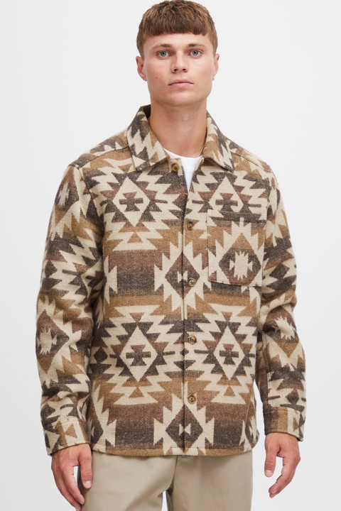 Solid Hans Overshirt Oatmeal Melange