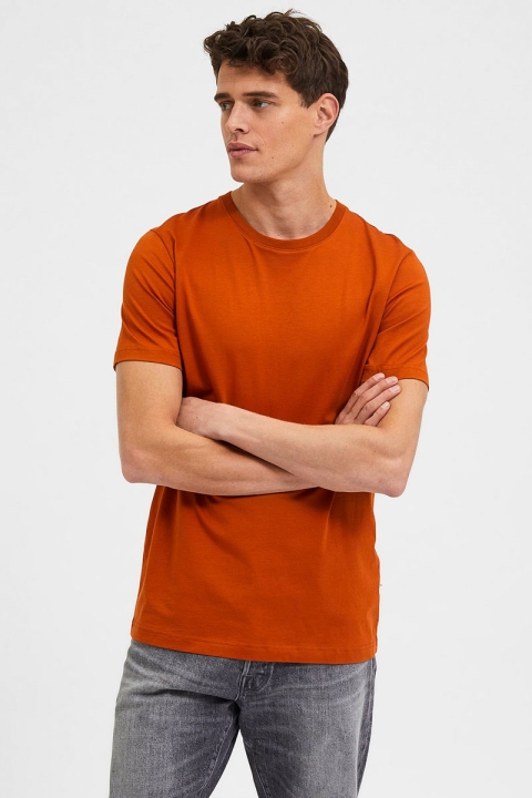 Selected SLHNORMAN SS O-NECK TEE W NOOS Bombay Brown