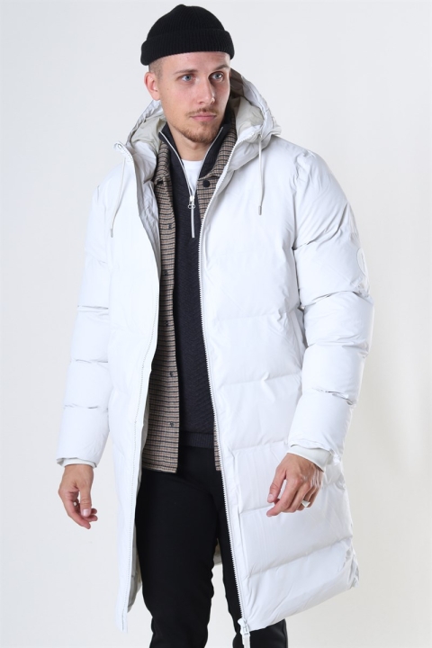 Rains Long Puffer Jacka Off White