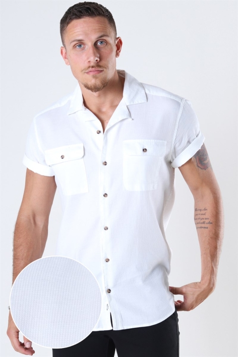 Only & Sons Andrew Waffle Skjorta S/S White