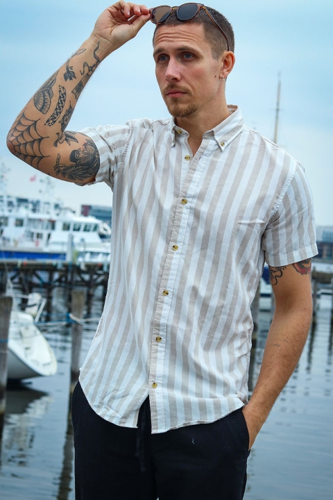 Jack & Jones PLAIN FRED SHIRT SS Crockery