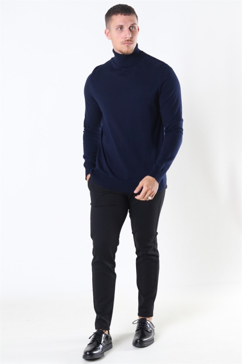 Selected BERG ROLL NECK Navy Blazer