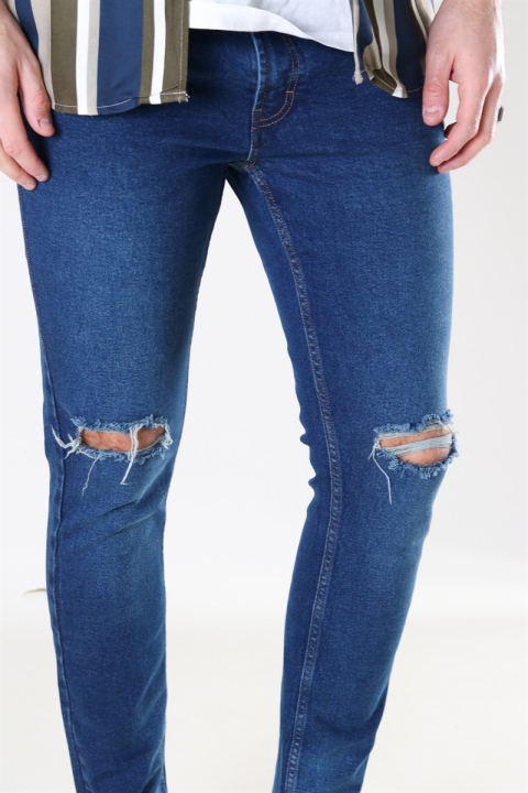 Denim Project Mr. Red Knee Cut Jeans Dark Blue