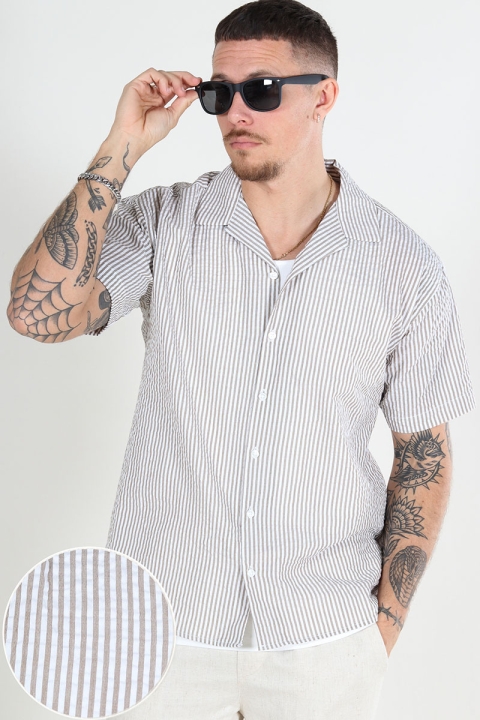 Jack & Jones Aydan Seersucker Resort Shirt SS Crockery