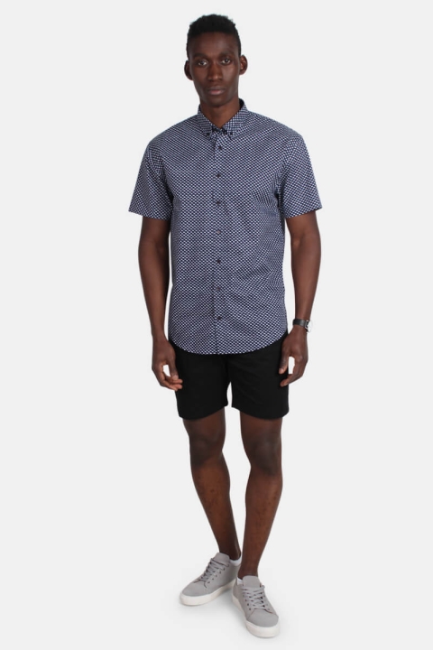Kronstadt Skjorta Johan Dolphin S/S Navy/White