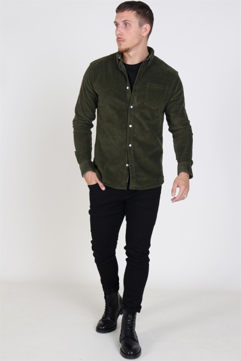 Kronstadt Johan Corduroy Overshirt Olive Green